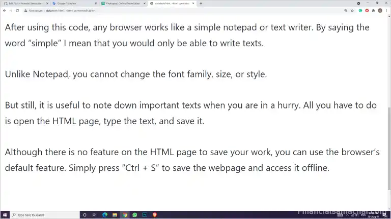 Using Chrome Browser As A Notepad